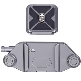 Camera Clip Backpack with Quick Release Plate, Aluminum Backpack Clip Strap Camera Mount Holder with QR Clamp System for Canon, Sony, Nikon, Fuji, DSLR, Action Camera (Silver Grey)