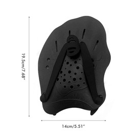 Swimming Paddle Stroke Maker Swimming Training Paddle with Adjustable Strap Contour Swimming Paddle for Women, Men, Kids - Black