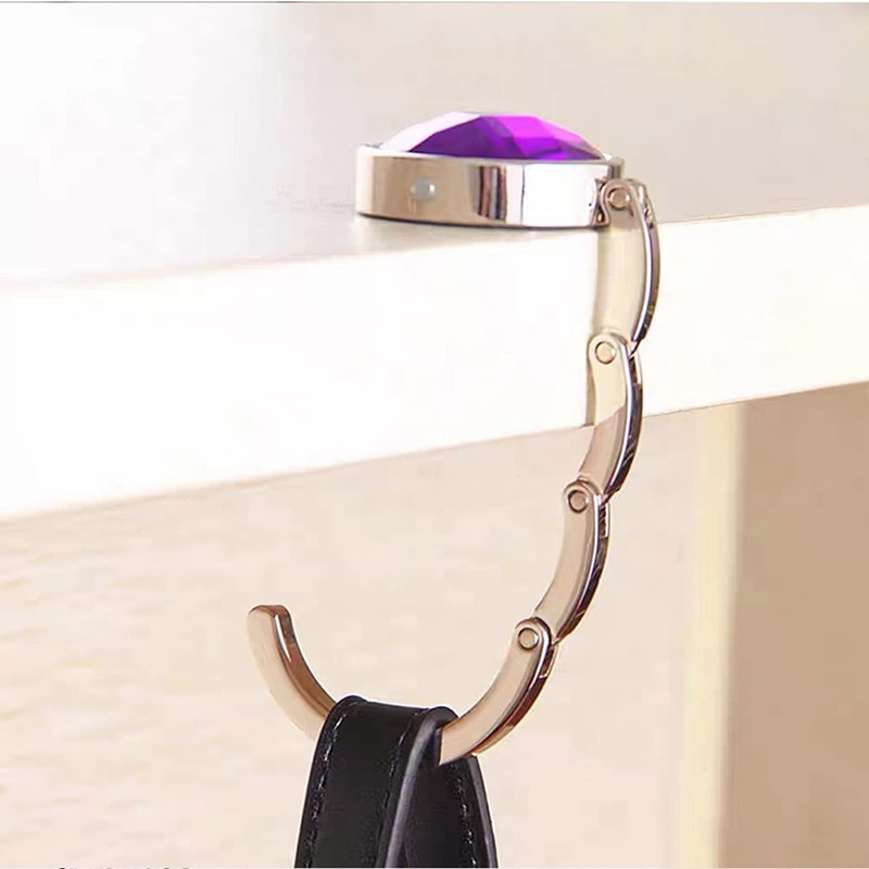 MYLEUS 6 PCS Handbag Hooks for Tables, Portable Hook, Folding