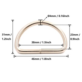 BIKICOCO Metal D-Rings Buckle, 1-1/2 Inch Non-Welded for Webbing Sewing DIY - Silver - Pack of 20