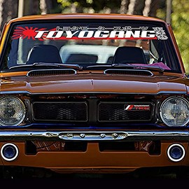 Toyogang,Windshield,Decal,Car,Sticker,Banner,Graphic,Sticker,for,TRD,Corolla,Sienna,Matrix,Camry,Rav4,Tacoma (Red & White)