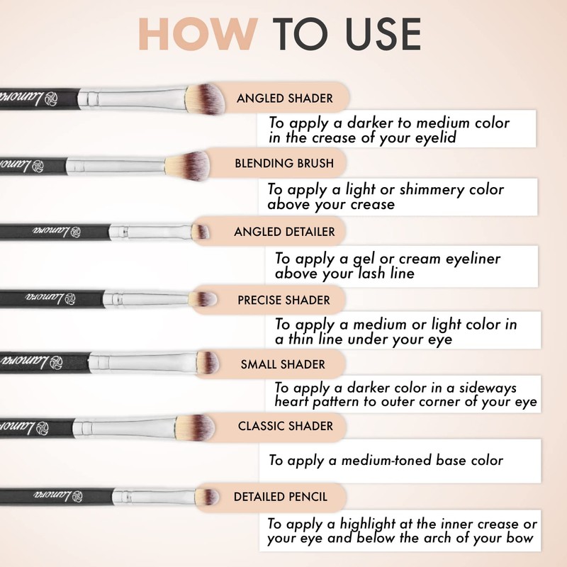 Make Up Eye Brush Set - Eyeshadow Eyeliner Blending Crease
