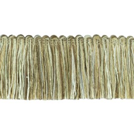 DecoPro Light Brown, Ivory, Sandstone Beige/2" Brush Fringe Trim/Cappuccin