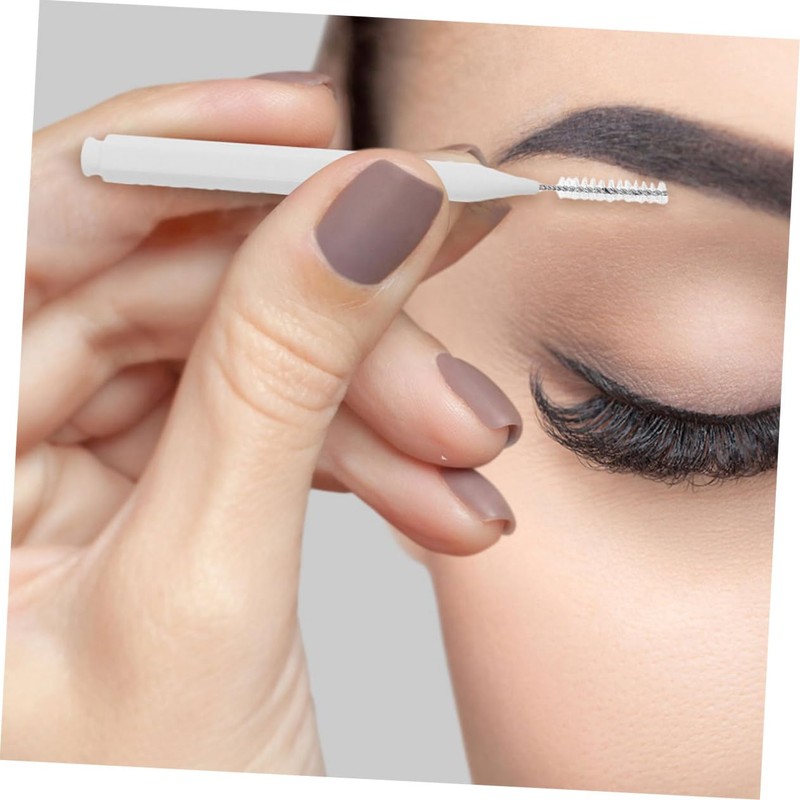 FOMIYES 60pcs Portable Eyebrow Brushes with Caps Mini Eyelash Applicators