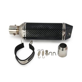 JFG RACING Slip On Exhaust Motorcycle Muffler Pit Dirt Bike Exhaust ATV Muffler,1.5-2" Universal for Street Bike Pit Bike Scooter ATV