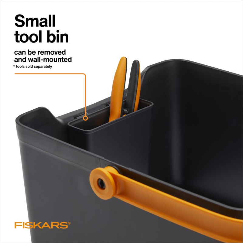 Fiskars Garden Tool Caddy with Removable Small Tool Storage for