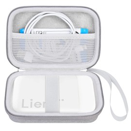 Elonbo Carrying Case for Liene 2x3” Photo Printer, Portable Instant Printer Travel Holder, Mini Picture Printer Bag. Mesh Pocket Fits Photo Paper, Cable. Grey