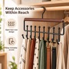16-Hook Strap Clothes Hanger - Brown Two-Row Organizer for Bras,