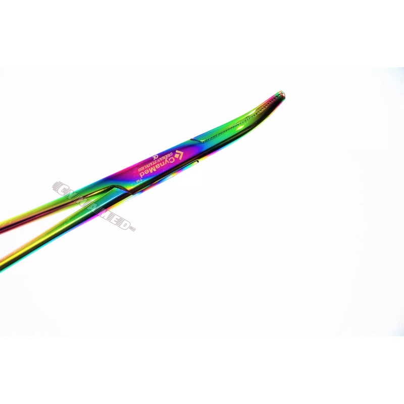 CYNAMED CURVED MOSQUITO FORCEPS 5" HEMOSTAT MULTI-COLOR GERMAN HIGH GRADE