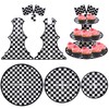 3-Tier Round Cardboard Cupcake Stand, Racing Car Theme Cardboard Cupcake