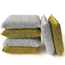Dish Sponges Kitchen Scrubber - 6 Pack Non Scratch Steel Wool Scrubber Esponjas para Lavar Platos Multipurpose Thickened Sponges for Cleaning Dishes, Pans, Pots