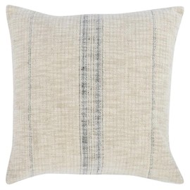 Kosas Home Tia 22x22 Square Cotton and Linen Throw Pillow in Natural/Black