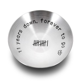 11th Anniversary steel Gifts for Her Him Couple Gifts Ideas 11 Year Anniversary Steel Gifts 4" Ring Holder Dish Jewelry Tray Wedding Gifts for wife Husband Christmas Valentines Gifts for Girlfriend