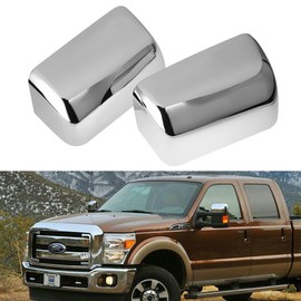 Top Half Mirror Cover for F250 F350 F450 Super Duty Triple Chrome Plated 2008-2016 (One Pair)