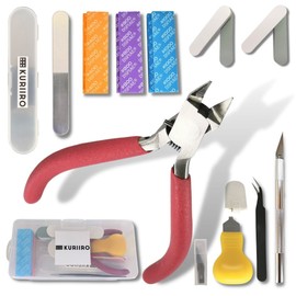 kuriiro Single Edge Nippers Tool Set, Plastic Model Nipper, File, For Plastic Models, High Grade 16 Piece Set, krs2 (Full Set)