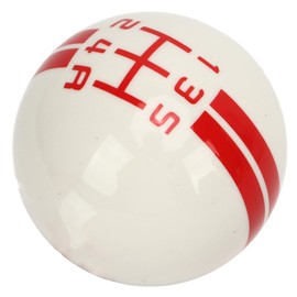 5 Speed Gear Shift Knob Manual Transmission Lever Stick Head Replacement for Ford Mustang 1967-2018 (White Red)