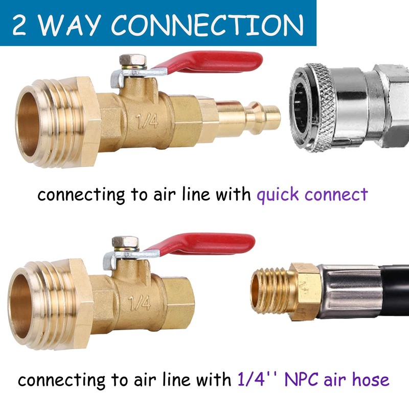 RV Winterize Blowout Adapter Kit - 1/4" Male Quick Connect
