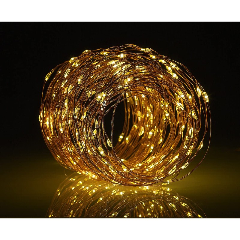 Lunartec String Light: Solar Copper Wire Fairy Lights, 300 Warm