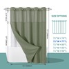 eachope SageGreen No Hook Waffle Weave Shower Curtain with snap-in