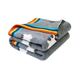 MiMiXiong Baby Blanket Toddler Knited Blanket Thick Double Layer Baby Blanket with Cute Sheep Patterns 30× 40 Inch