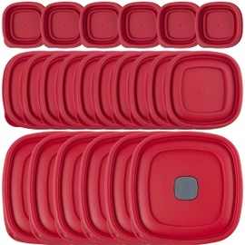 Replacement Lids for Rubbermaid Food Storage Containers - Includes 22 Lids: (6) Fits 1/2-Cup, (10) Fits 1.25-Cup, and 2-Cup Sizes, (6) Fits 3/5/7 Cup Sizes (Red)