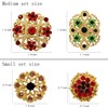 Mutian Fashion Lot 24pc Mixed Color Rhinestone Crystal Flower Brooches