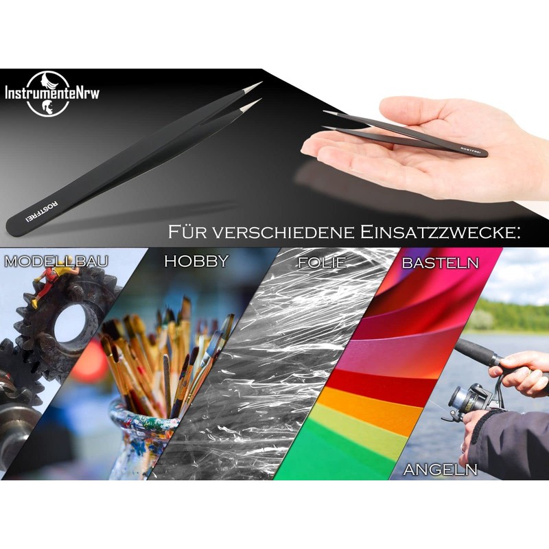 Powder Coated Tweezers 12 cm Stainless Steel