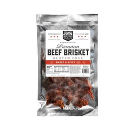 J&K Jerky Brisket Jerky Small Batch Handcrafted Beef Jerky Juicy Flavorful Specialty Jerky Sweet & Spicy 7 oz