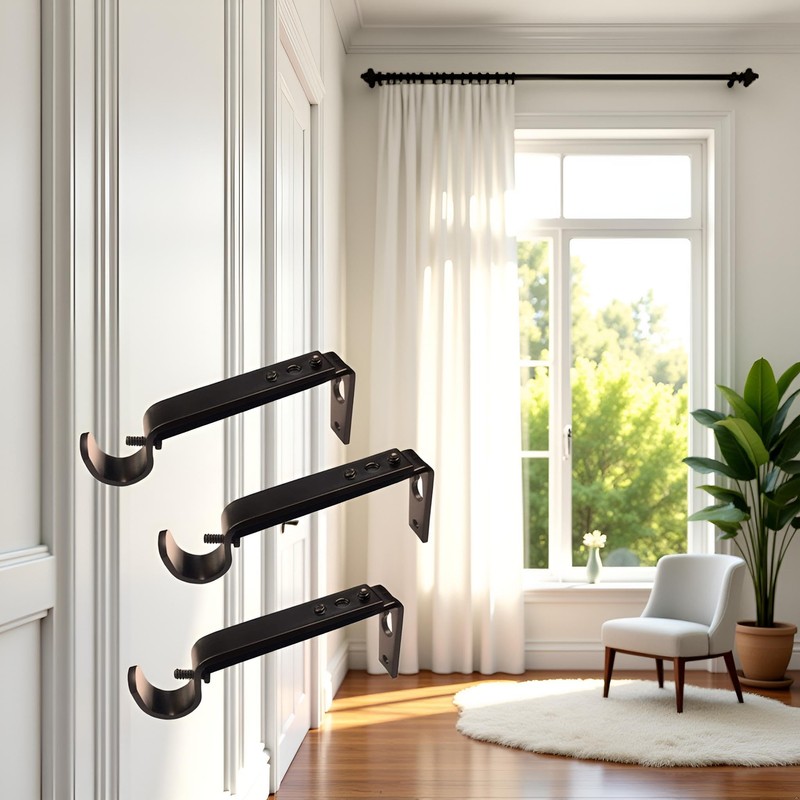 Curtain Rod Brackets Heavy Duty Drapery Hardware Adjustable Rod Holders
