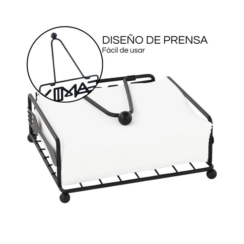 Servilletero De Metal Cuadrado Elegante Y Resistente