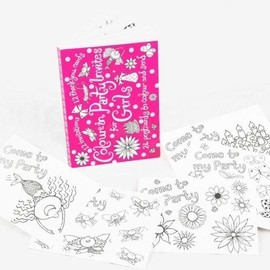 Eggnogg Colour in Party Invites for Girls - 12 Invites and 12 Thank You Postcards