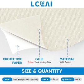 Iron On Patches for Clothes, Fabric Patches - Inner Denim Repair, Decorative Clothing & Various Fabric Repairs (6 Pack, 4x8.9 Inches, Beige)