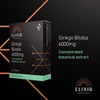 ELIXIR NUTROLOGY Ginkgo Biloba 6000mg 30 Tablets - 50:1 Extract,