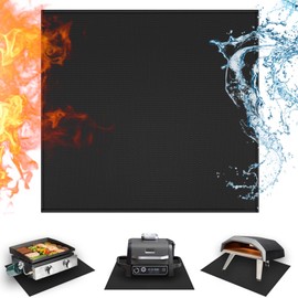 Amerbro 24 x 24in Heat Resistant Grill Mats for Outdoor Tabletop Grill to Protect Your Prep Grill Table, Heat Resistant Mats for Countertop, Fire Proof & Water Proof & Oil Proof BBQ Mat - Black-0.5mm