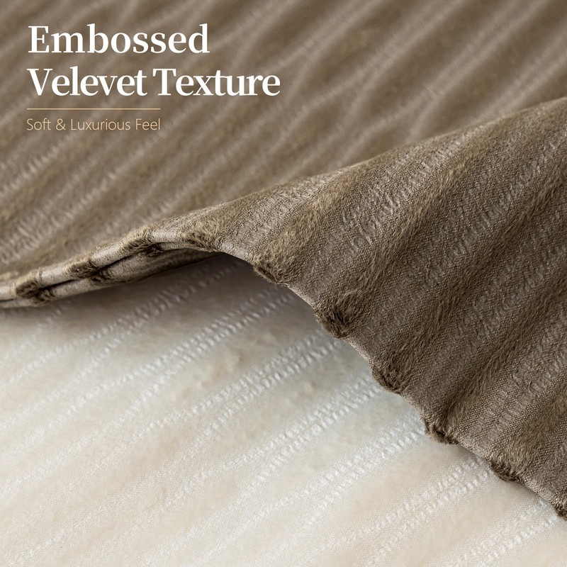Embossed Velvet Pillow Covers 18x18, Set of 2, Camel Soft