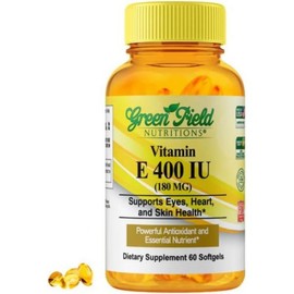 Greenfield Nutritions Halal Vitamin E 400 IU Softgels (180mg) 60 Counts – Dietary Supplement for S, 60정, 1개 / Greenfield Nutritions Halal Vitamin E 400 IU Softgels (180mg) 60 Counts – Dietary Supplement for S, 60정, 1개