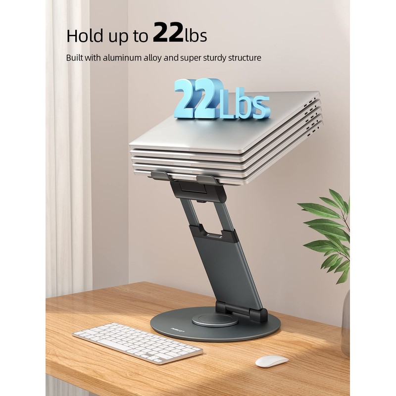 Nulaxy Telescopic 360 Rotating Laptop Stand for Desk Adjustable Height