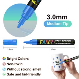 IVSUN Paint Pens Paint Markers, 36 Colors Oil-Based Waterproof Art Marker Pen Set, Never Fade Quick Dry and Permanent, Works on Rocks, Wood, Fabric, Plastic, Canvas, Glass, Mugs, DIY Craft