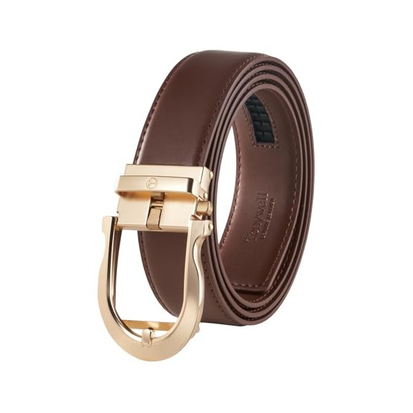 Tonywell Ratchet Belts for Men, Leather Dress Belt, Adjustable Comfort