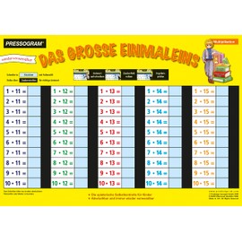 TimeTEX - Magic Board "Mathematics" - Large 1 x 1 | Calculation Board with Self-Control for Playful Learning and Practice Multiplication | Contents: Large 1 x 1