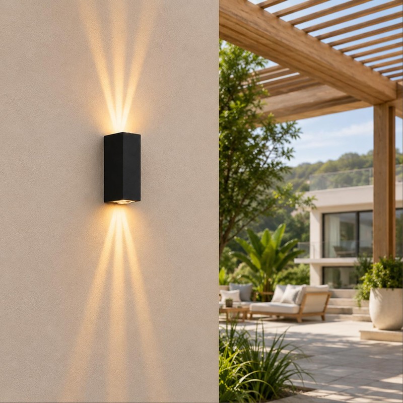 Bofea-Outdoor Waterproof Wall Sconce,Modern Black Wall Sconces