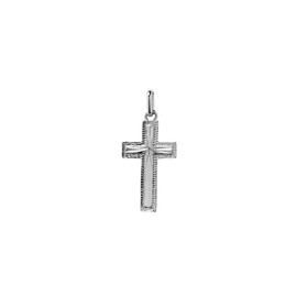 NKlaus Rhodium-Plated 925 Sterling Silver Crucifix Cross Pendant Orthodox Communion Confirmation 6365 Christening, Sterling Silver