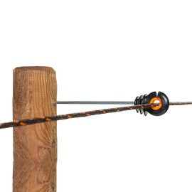 Gallagher - Distance screw insulator XDI ((XDI offset screw-in insulator) wood, 18cm, pack of 10) - Electric fence rope insulator / cord insulator - Electric fence wire insulator