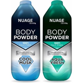 Body Powder for Men 100% Talc-Free Body Powder – 2 Pack (250g Each) – Aqua Fresh & Cool Musk – Anti-Chafing, Sweat Control & Odour Protection
