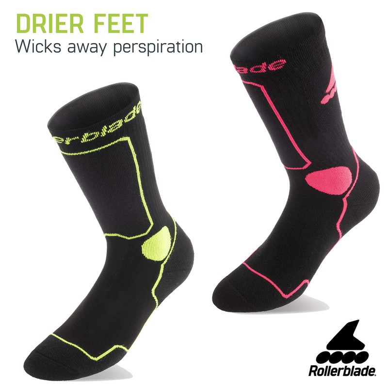 Rollerblade Performance Men's Socks, Inline Skating, Multi Sport, Black and