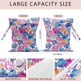 zcyxuuw Swimsuit Bag Wet Bags for Travel Reusable Waterproof Dry Bags Diaper Bag Shell Beach Wet Bag for Swimsuit Towels Beach Gym 10.2×12.6 Inches