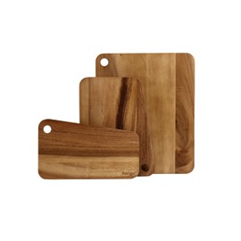 Sango Atelier Premium Acacia Wood 3-Piece Stackable Cutting Board Set with Slant Edge and Juice Grooves - Reversible Kitchen Chopping Boards for Meat Prep, Vegetables, and Charcuterie Display