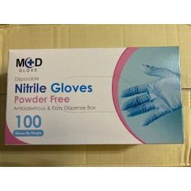 MedGlove Nitrile Blue Disposable Exam/Medical Gloves Powder Latex Free 1000 PCs BB 6/2023