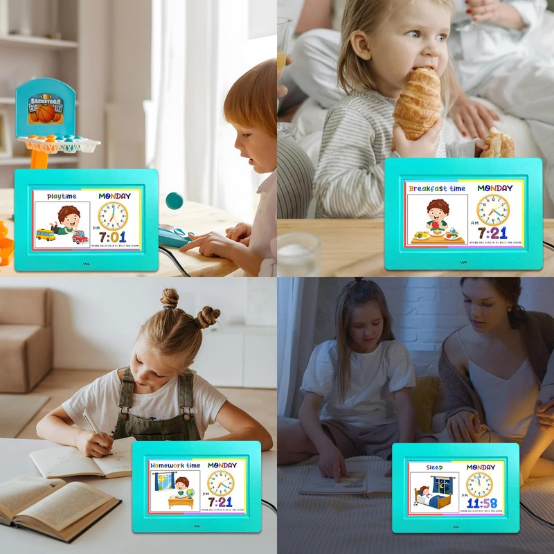 SSYA Digital Calendar, Kids Digital Clock, 20 Alarms Custom Reminders,