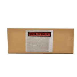 Packing List Enclosed Pouches, Invoice Label Envelopes, Clear Orange, 4 1/2 x 5 1/2 inch, Self Adhesive, 1000 pack